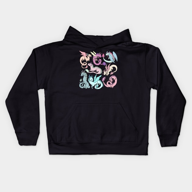 Cute dragons illustration Kids Hoodie by Yarafantasyart